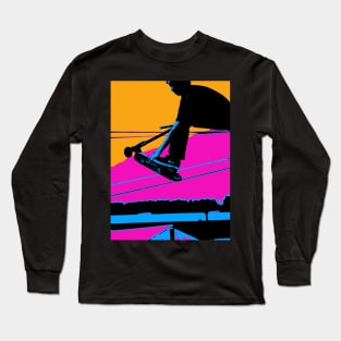 High Flying Tail-Grab - Scooter Rider Long Sleeve T-Shirt